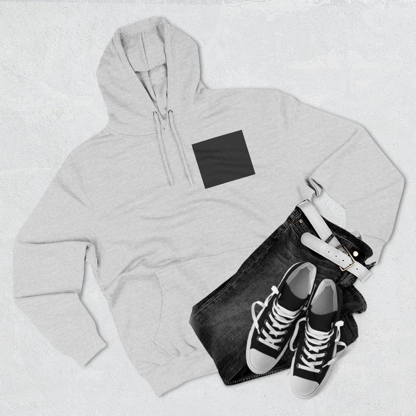 Three-Panel Fleece Hoodie - dolphin (Front+Back) - Three-Panel Fleece Hoodie (Smart: Original on light)