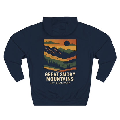 Three-Panel Fleece Hoodie - great smoky mountains (Front+Back) - Three-Panel Fleece Hoodie