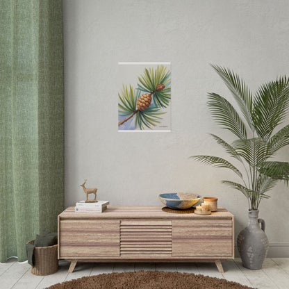 Maine Pine Cone Watercolor Print - Live Nature Art