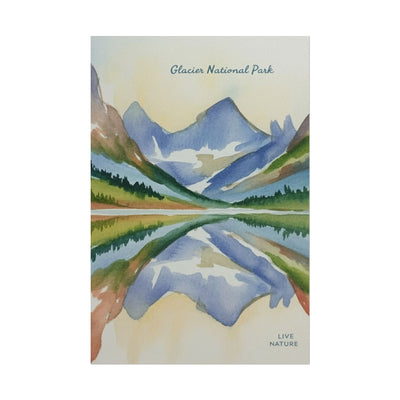 Glacier National Park Watercolor Reflection Poster