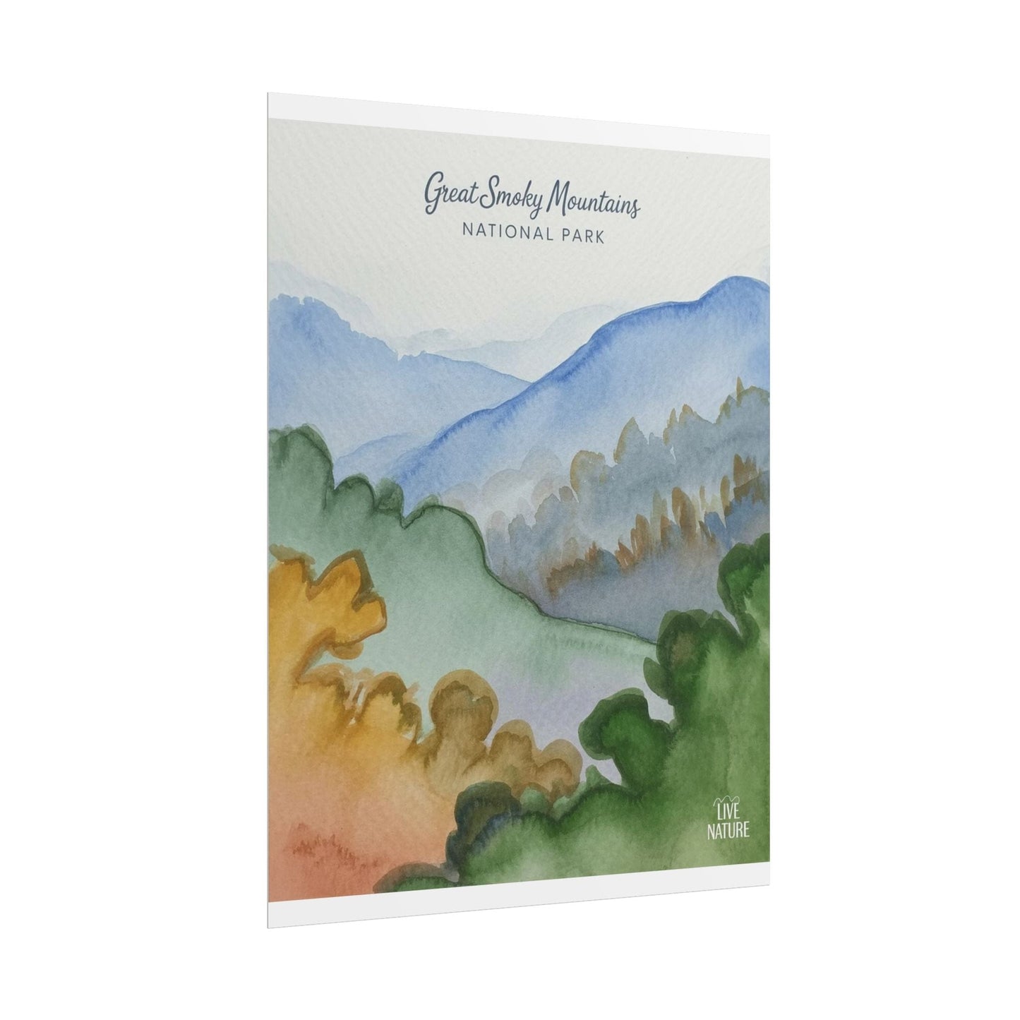 Great Smoky Mountains Watercolor Art Print Poster