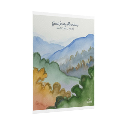 Great Smoky Mountains Watercolor Art Print Poster