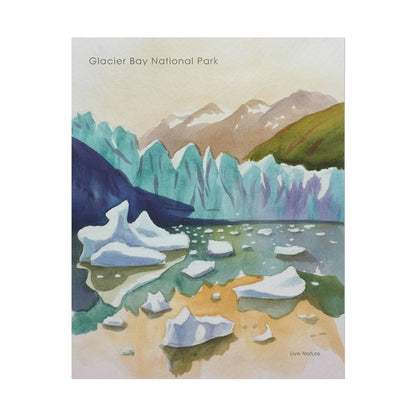 Glacier Bay National Park Watercolor Art Poster