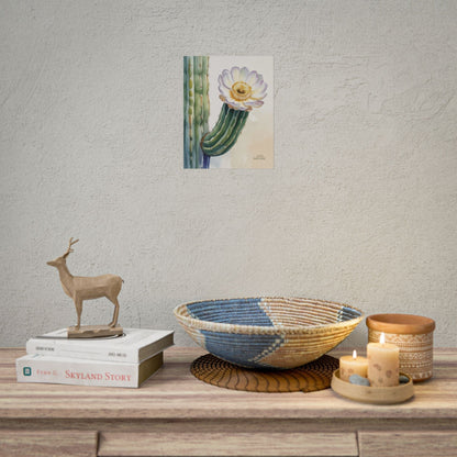 Saguaro Cactus Bloom Watercolor Art Print 'Live Nature