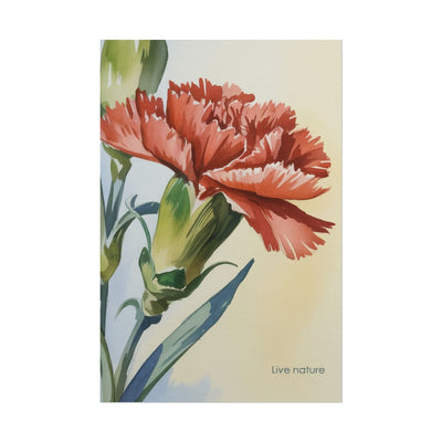 Scarlet Carnation Watercolor Art Print 'Live Nature