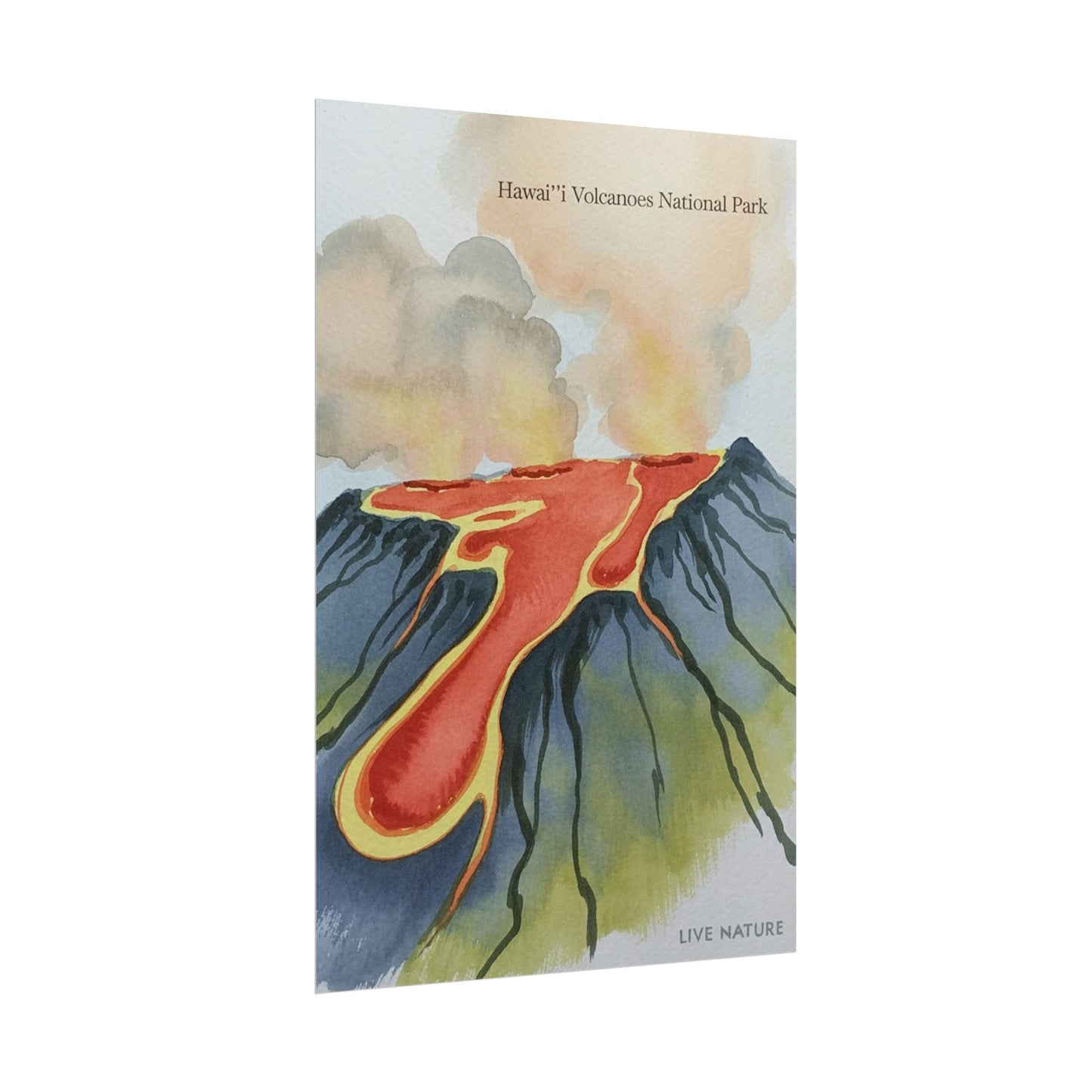 Hawai'i Volcanoes National Park Watercolor Poster