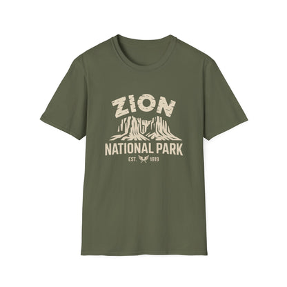 Zion National Park Graphic T-Shirt White Cotton