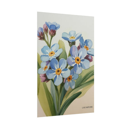 Alaska Forget-Me-Not Floral Watercolor Art Print
