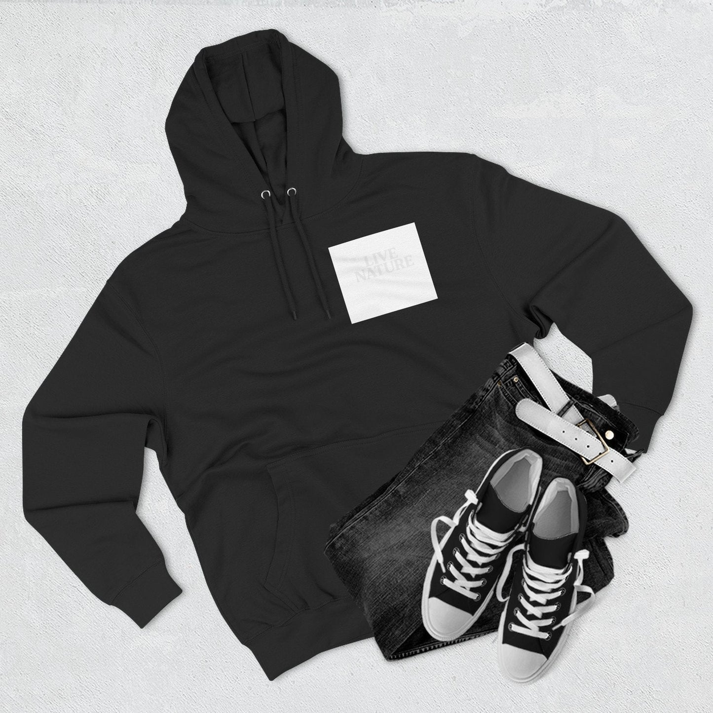 Three-Panel Fleece Hoodie - dolphin (Front+Back) - Three-Panel Fleece Hoodie (Smart: Original on light)