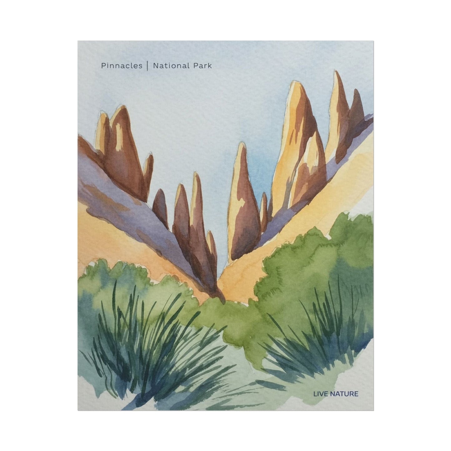 Pinnacles National Park Watercolor Art Print
