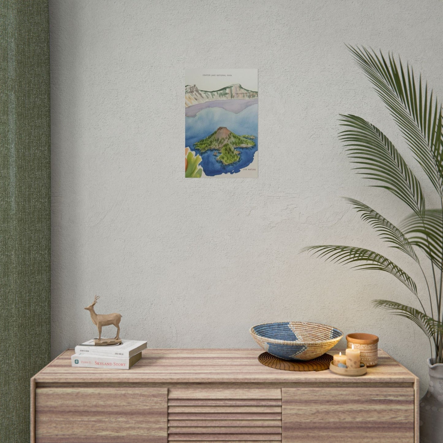 Crater Lake National Park Watercolor Art Print