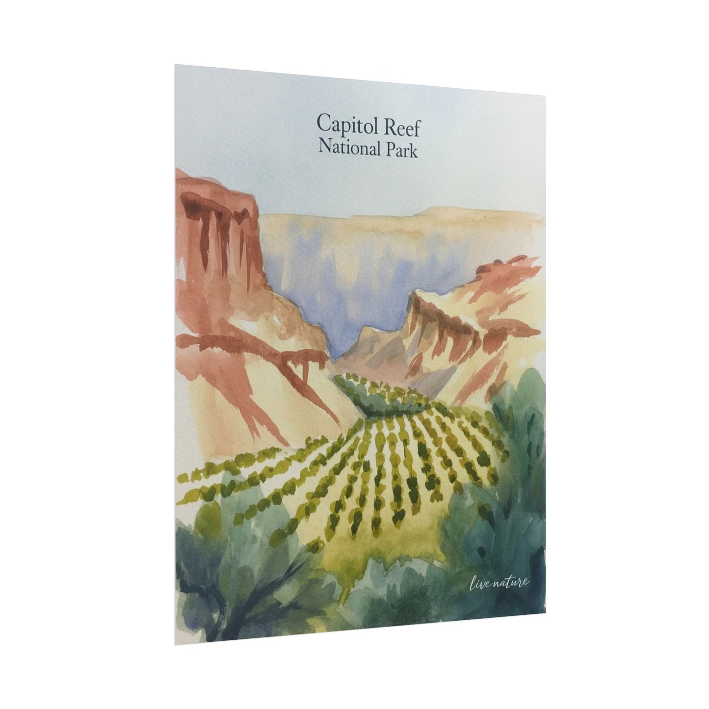Capitol Reef National Park Watercolor Landscape Print