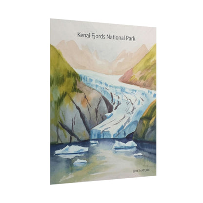 Kenai Fjords National Park Watercolor Poster Print