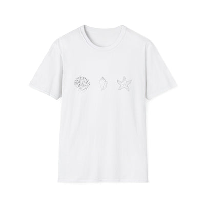 Unisex Softstyle T-Shirt - Sea Shells (Front Only) - Unisex Softstyle T-Shirt (Smart: Original on light)