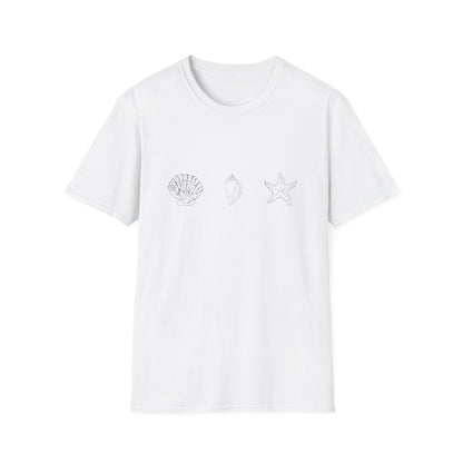 Unisex Softstyle T-Shirt - Sea Shells (Front Only) - Unisex Softstyle T-Shirt (Smart: Original on light)