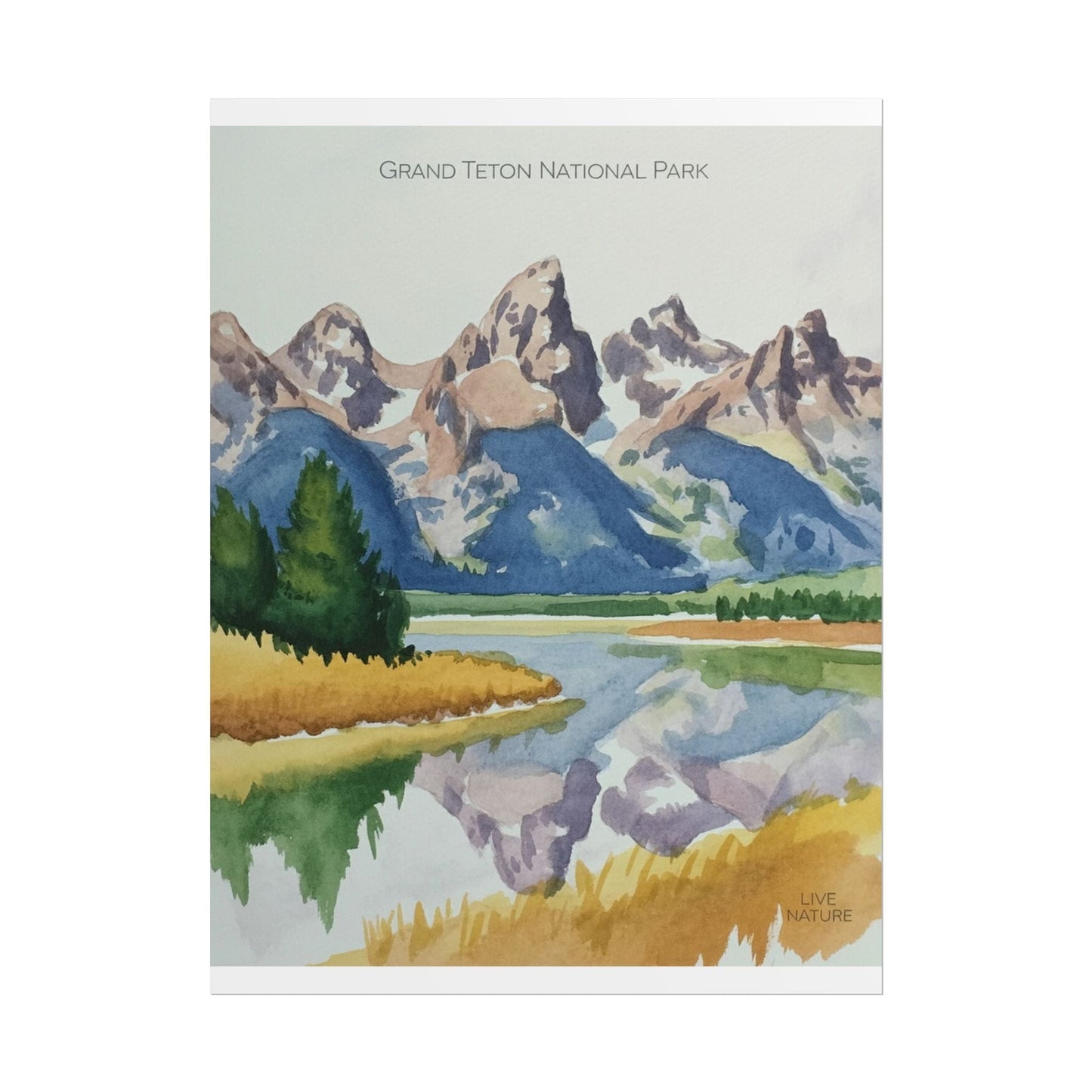Grand Teton National Park Watercolor Art Print