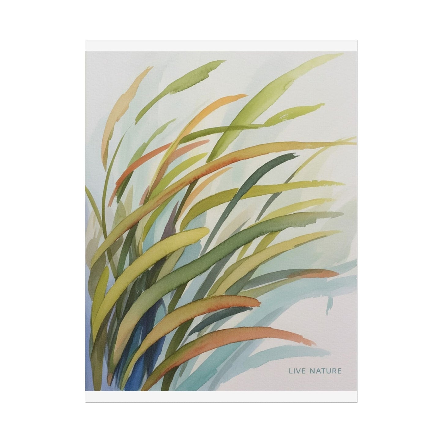 Seagrass Watercolor Art Print 'Live Nature' Design