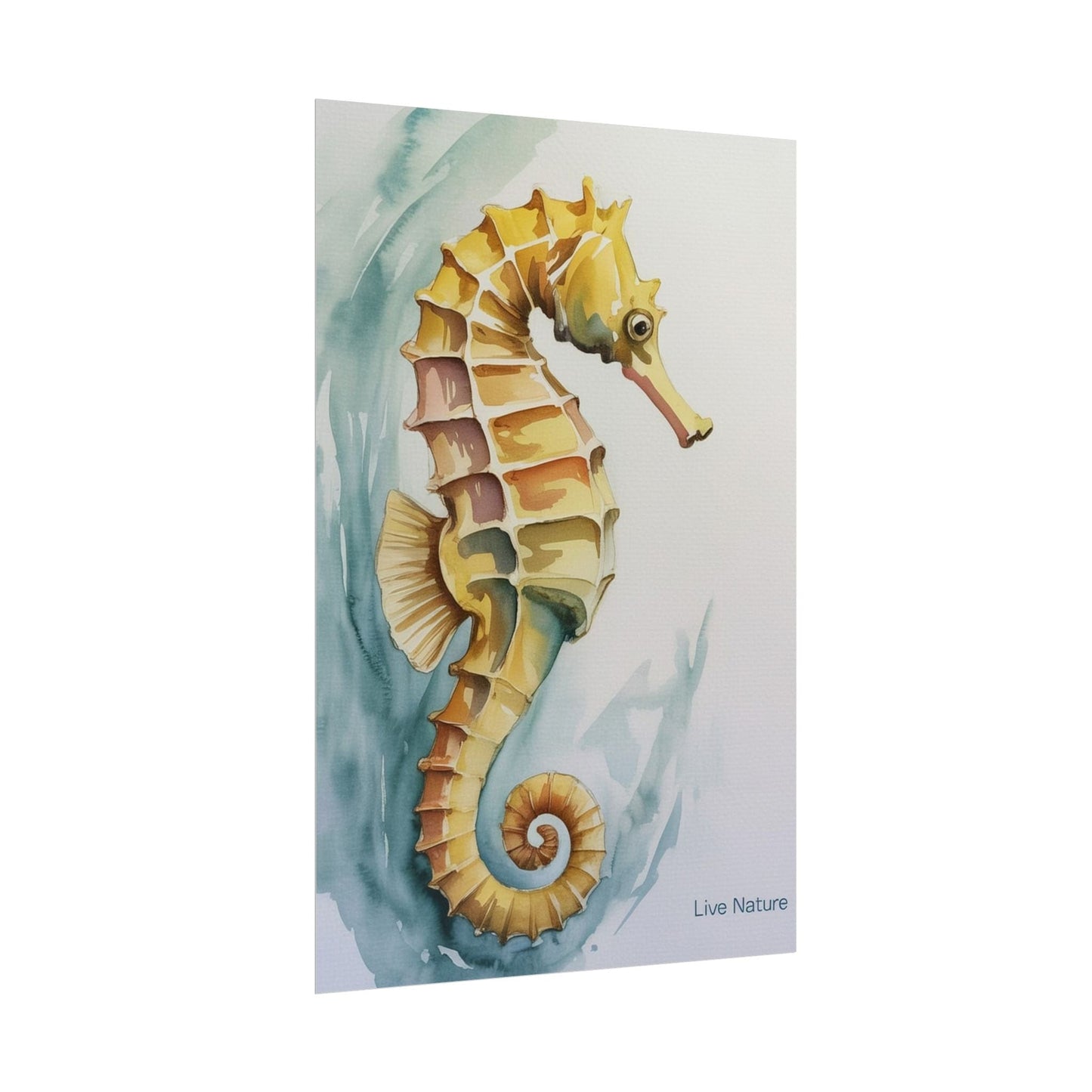 Seahorse Watercolor Art Print 'Live Nature' Design