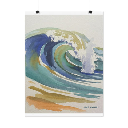 Wave Watercolor Art Print 'Live Nature' Design
