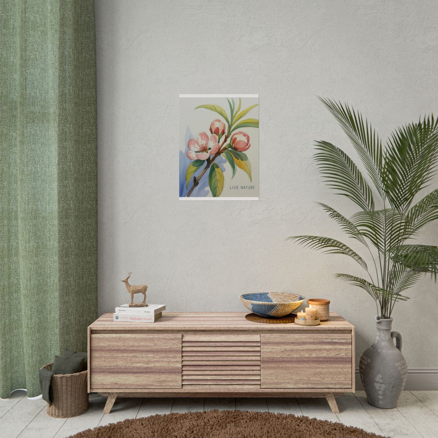 Peach Blossom Live Nature Art Print Poster