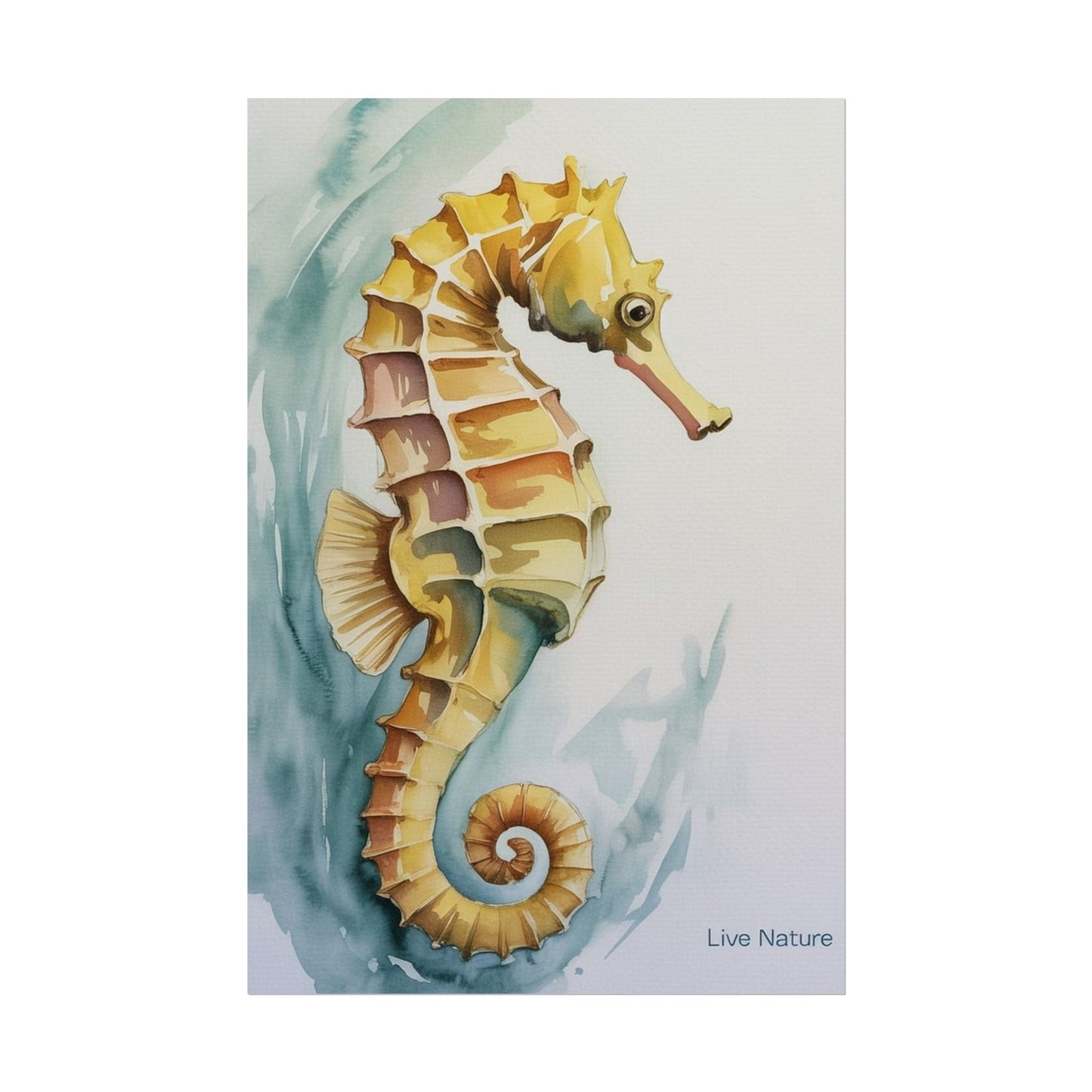 Seahorse Watercolor Art Print 'Live Nature' Design
