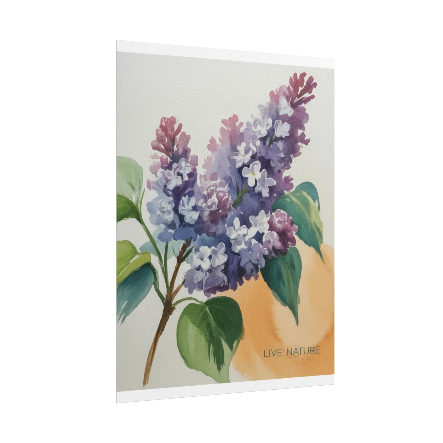 Lilac Blossom Watercolor Poster 'Live Nature' Design