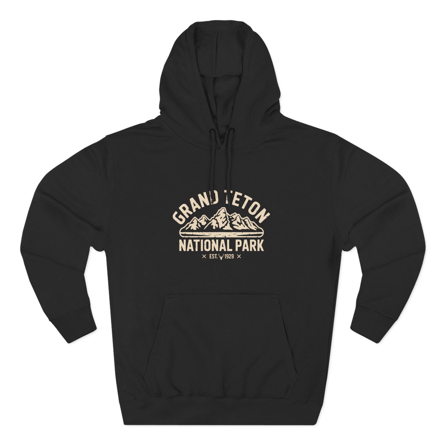 Grand Teton National Park Fleece Hoodie White