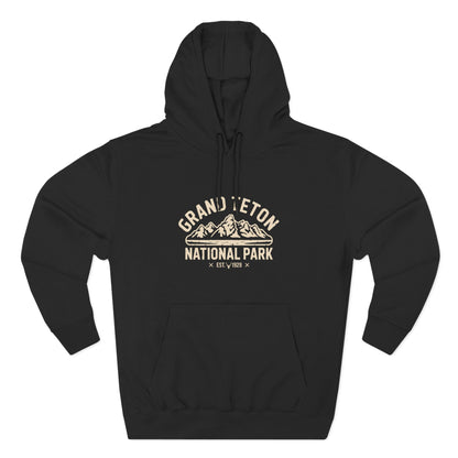 Grand Teton National Park Fleece Hoodie White