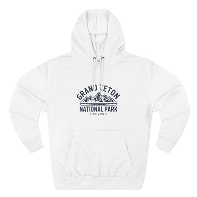 Grand Teton National Park Fleece Hoodie White