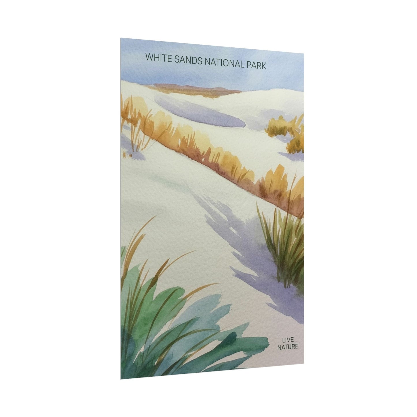 White Sands National Park Watercolor Art Print