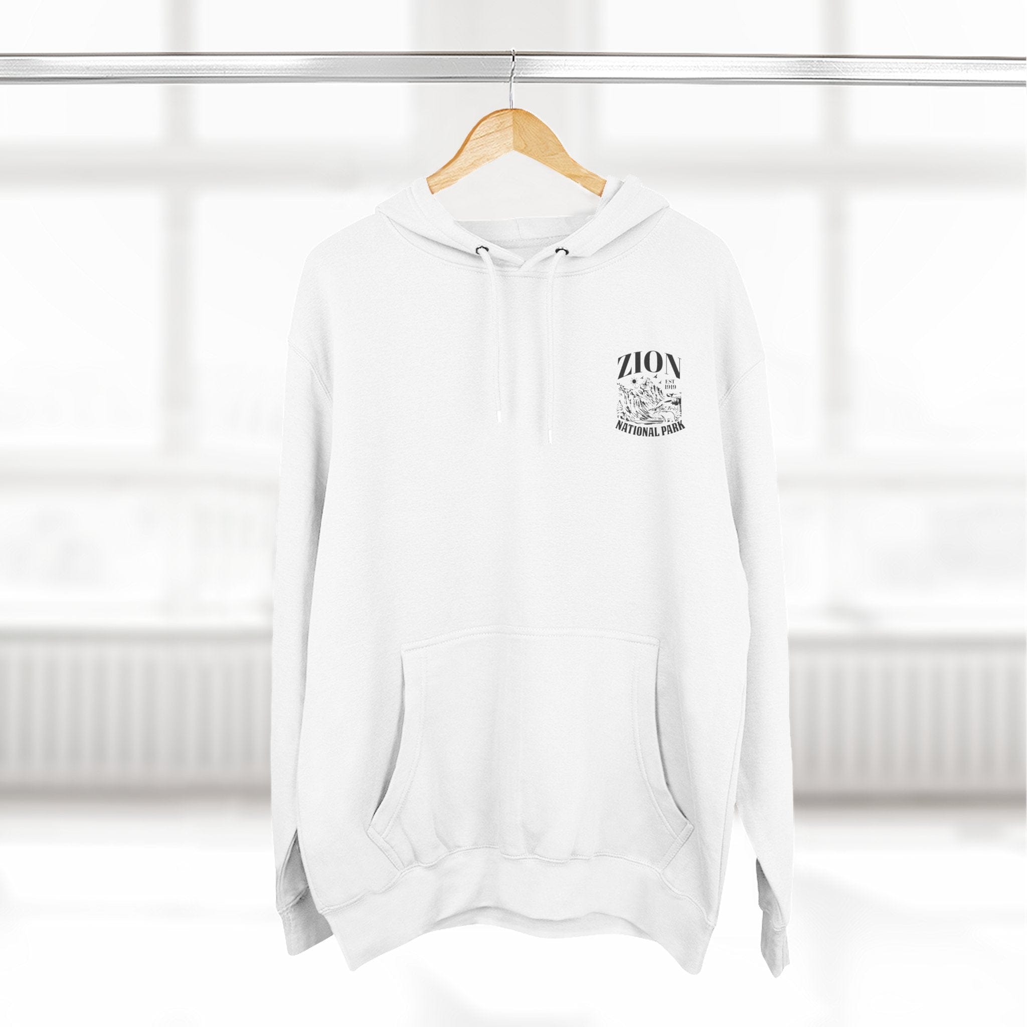 Zion National Park White Fleece Hoodie