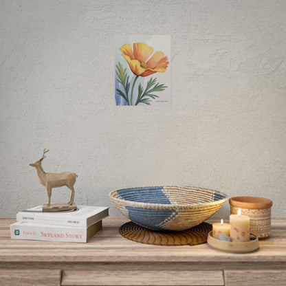 California Poppy Watercolor Art Print 'Live Nature