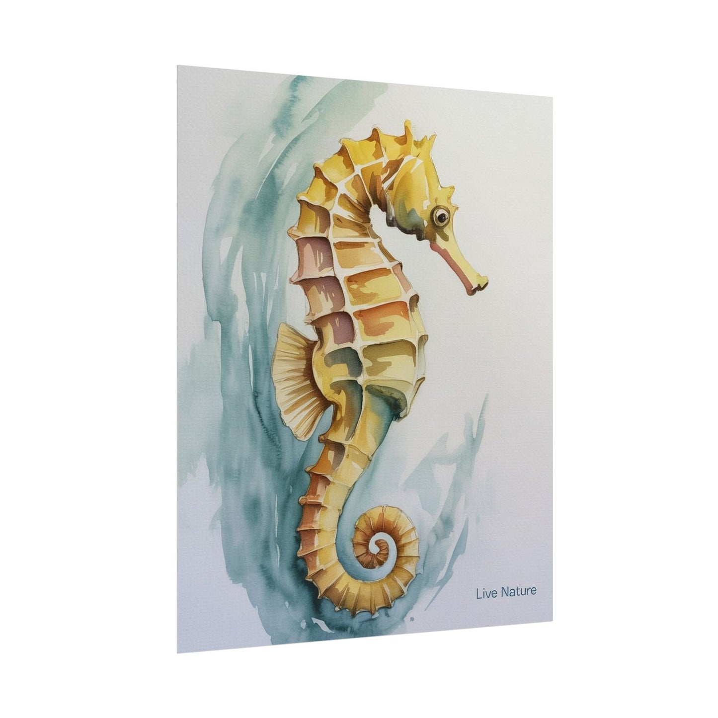 Seahorse Watercolor Art Print 'Live Nature' Design