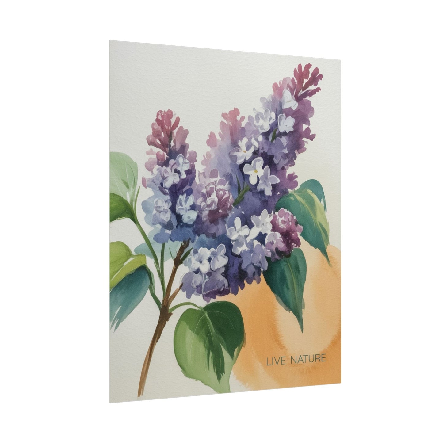 Lilac Blossom Watercolor Poster 'Live Nature' Design