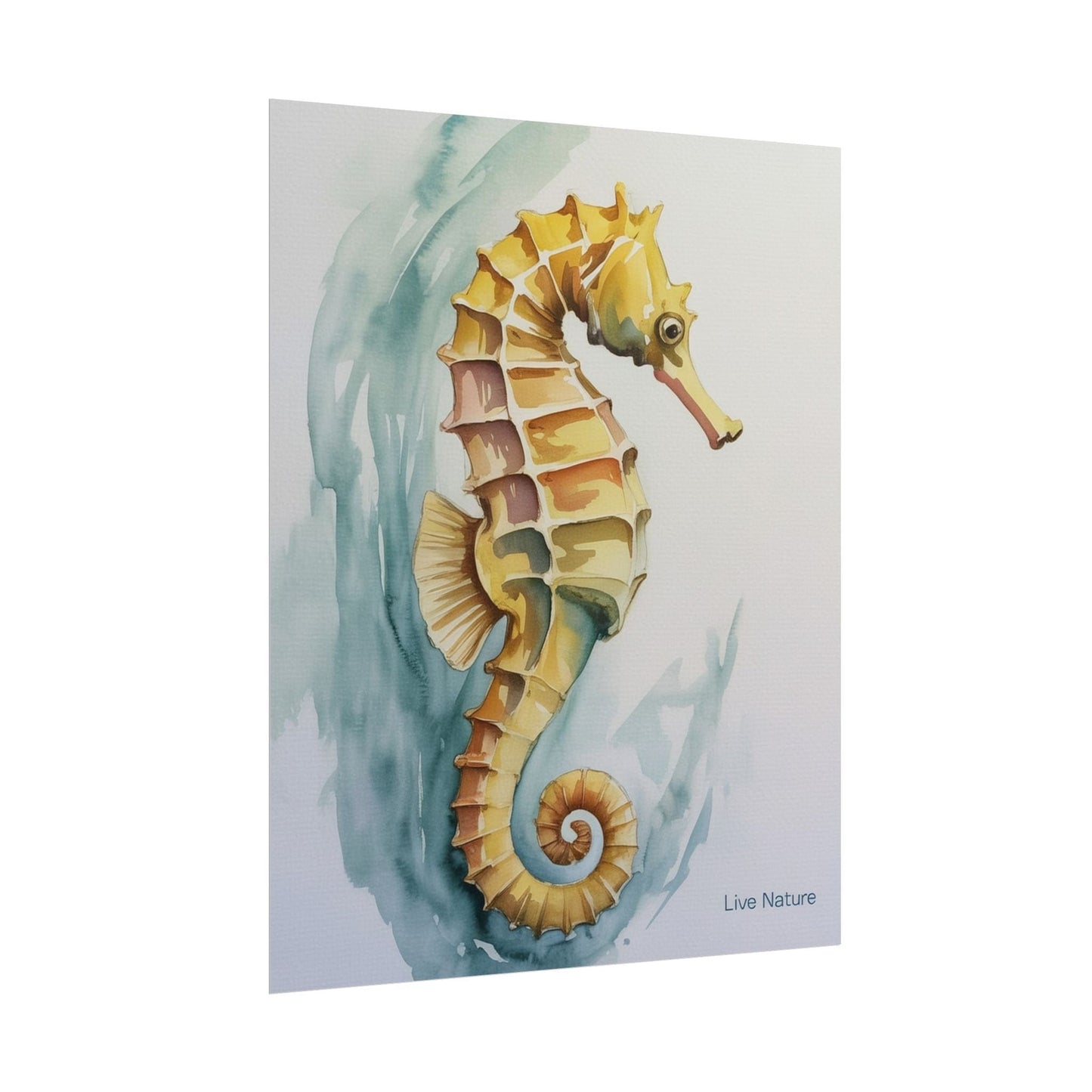Seahorse Watercolor Art Print 'Live Nature' Design