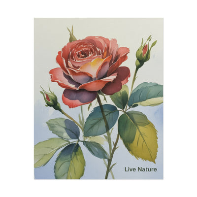 Live Nature Watercolor Rose Art Print Poster