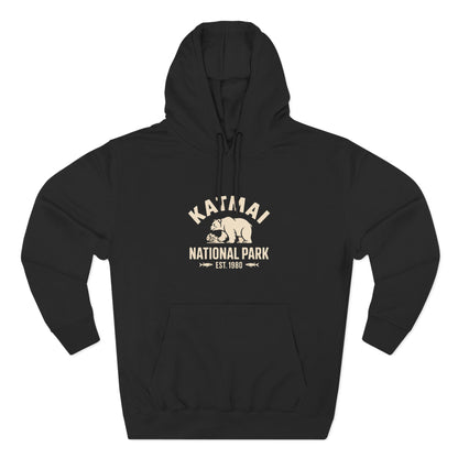 Katmai National Park Bear Graphic Fleece Hoodie White