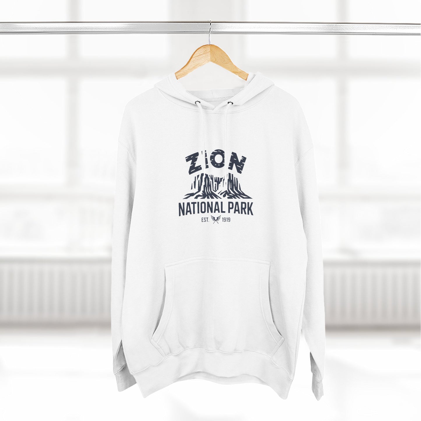 Zion National Park White Fleece Hoodie Limited Edition