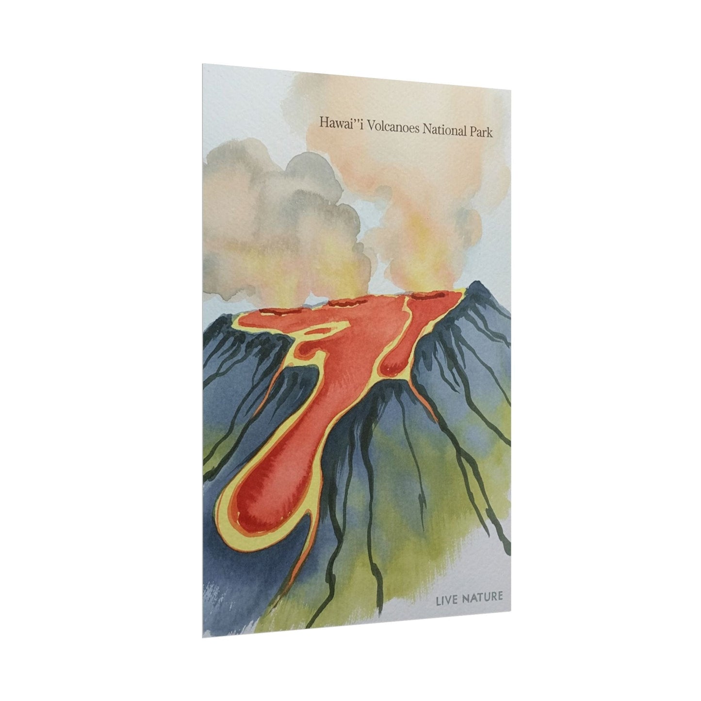 Hawai'i Volcanoes National Park Watercolor Poster