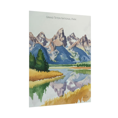 Grand Teton National Park Watercolor Art Print