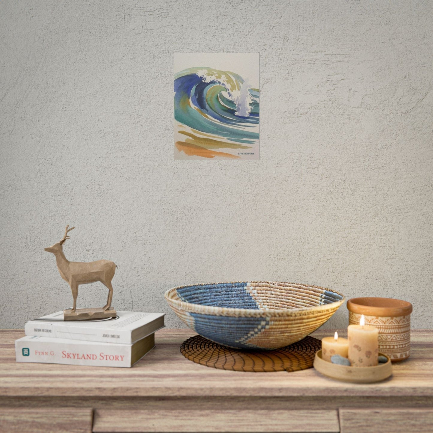 Wave Watercolor Art Print 'Live Nature' Design