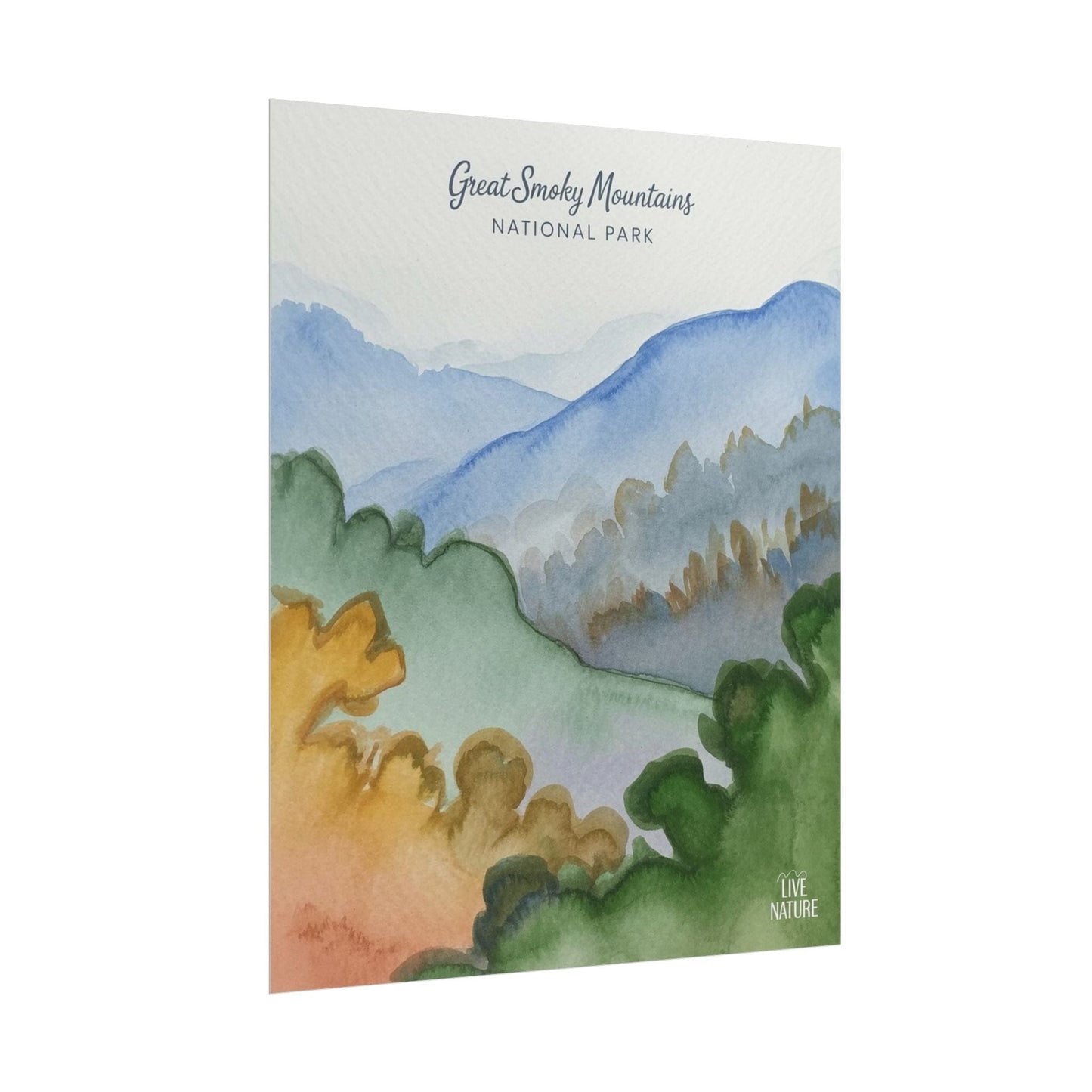Great Smoky Mountains Watercolor Art Print Poster