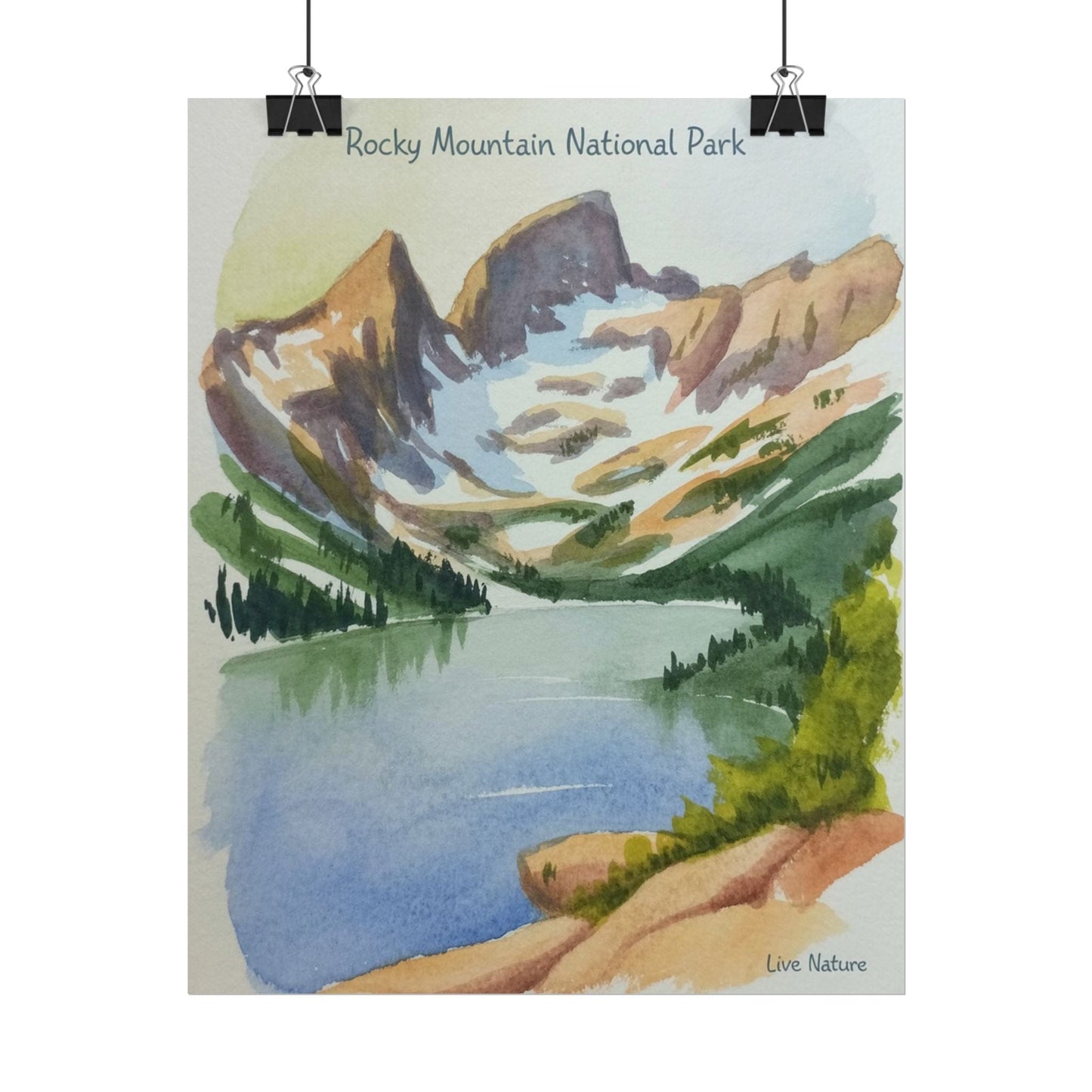 Rocky Mountain National Park Watercolor Print