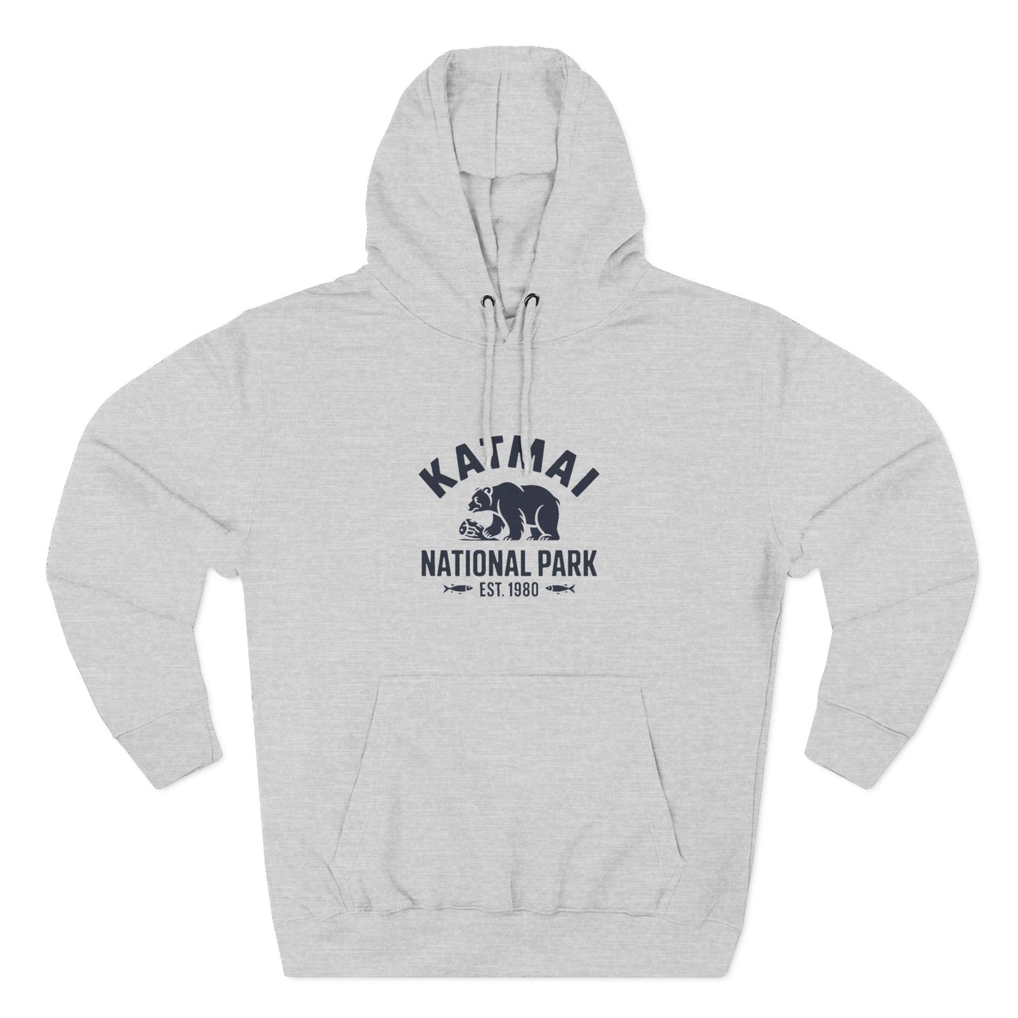 Katmai National Park Bear Graphic Fleece Hoodie White