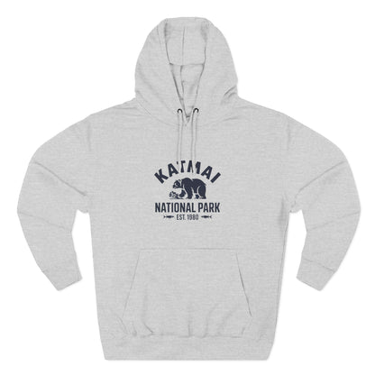 Katmai National Park Bear Graphic Fleece Hoodie White