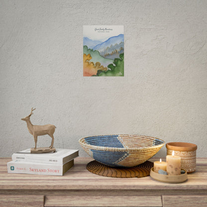 Great Smoky Mountains Watercolor Art Print Poster