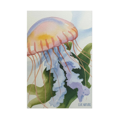 Jellyfish Watercolor Art Print 'Live Nature' Design