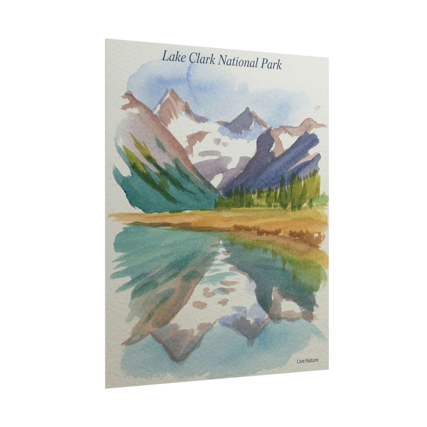 Lake Clark National Park Watercolor Print Poster