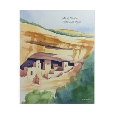 Mesa Verde National Park Cliff Dwellings Watercolor Poster