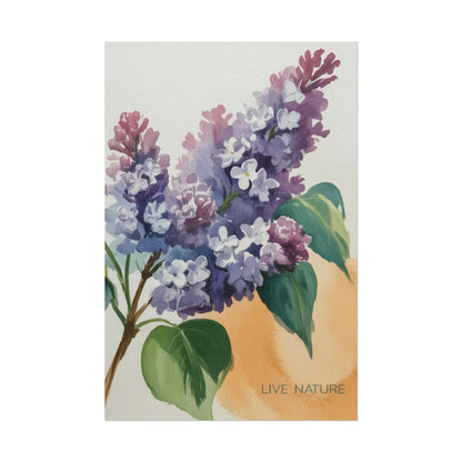 Lilac Blossom Watercolor Poster 'Live Nature' Design